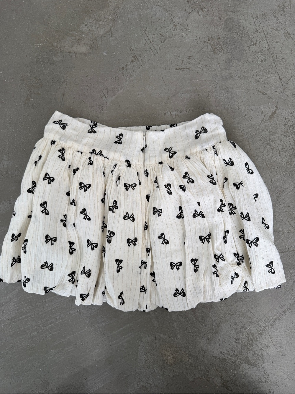 Flowers by Zoe White Skirt with Black Bow Print